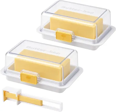 Imagen del producto de Dos recipientes de plástico para alimentos, blancos, con tapa, aptos para refrigerador