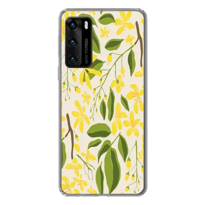 Produktbild von MuchoWow® Handyhülle Schutzhülle Hülle für Huawei P40 Blume - Gelb - Muster Silikon Softcase Handy Hülle - Handytasche