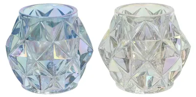 Produktbild von Decoris Teelichthalter Glas irisierend