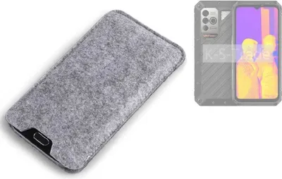 Produktbild von K-S-Trade Filz Handyhülle kompatibel mit Ulefone Power Armor 19T Schutzhülle Filztasche Filz Tasche Case Sleeve Handy Hülle Filzhülle grau