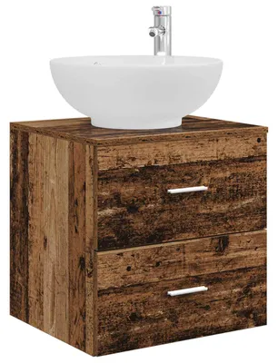 Zdjęcie produktu dla Umywalka ścienna z szafką Stare drewno 49,5 x 44,5 x 66,5 cm