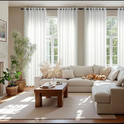 Immagine prodotto di Tende moderne per il soggiorno - Tende semitrasparenti bianche con passanti per la camera da letto - Per la sala da pranzo - 140B x 220H cm (2 pannelli)