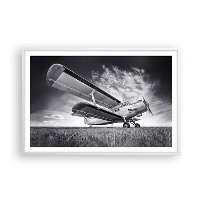 Produktbild von Gerahmtes Poster - Weißer Rahmen - Flugzeug An-2 Schwarzweiß - 91,5x61 cm - Wand Bild - Wanddeko - Wandbilder - Kunstposter - Wandposter - Bilderrahmen - Bilder - Kunstdruck - Wandbild P2WAA91x61-4363