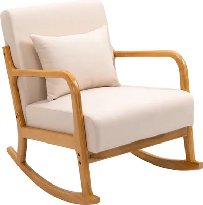 Produktbild von Polstersessel aus Massivholz und Stoff Beige
