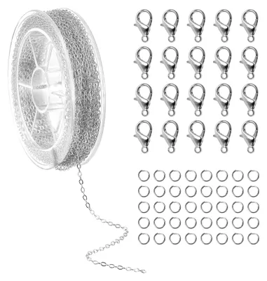 Produktbild von 10m Gliederkette aus Silber für Schmuckherstellung mit Zubehör