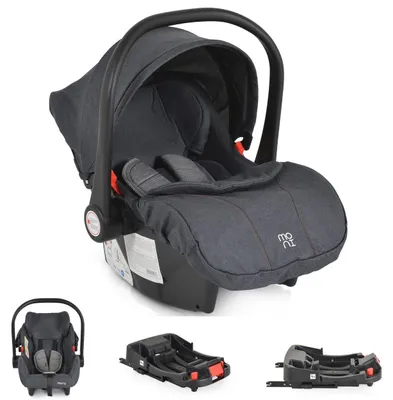 Produktbild von Moni Babyschale Trio Set mit Isofixbasis Royal, i-Size (40 - 87cm) Adapter grau
