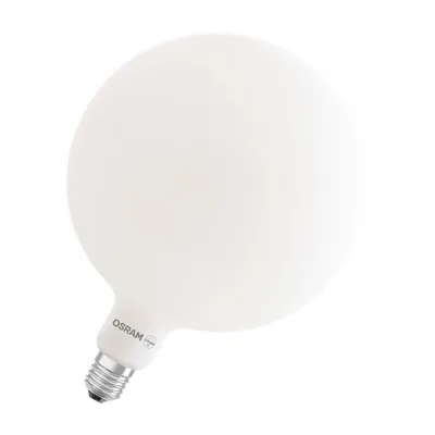 Produktbild von OSRAM Vintage 1906 Big Globe to ściemnialna lampa z technologią LED o dekoracyjnym wyglądzie żarnika. Oferuje moc 7,3 W i strumień świetlny 806 lm, oprawka E27, matowa konstrukcja, średnica 200 mm, CRI 80.