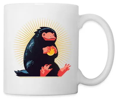 Produktbild von Spreadshirt Phantastische Tierwesen 3 Niffler Gold Tasse, One size, Weiß