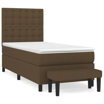 Produktbild von vidaXL Boxspringbett mit Matratze Dunkelbraun 80x200 cm Stoff