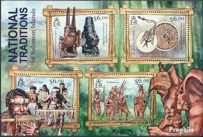 Produktbild von Briefmarken Salomoninseln 2013 Mi 1636-1639 Kleinbogen (kompl. Ausg.) postfrisch Nationale Traditionen der Salomonen