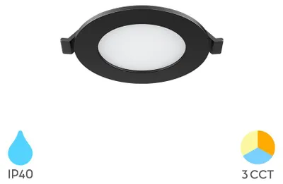 Produktbild von Braytron 3W LED Panel Einbauspot Einbaustrahler Deckenstrahler schwarz Flach IP40 3CCT