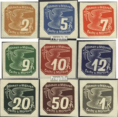 Produktbild von Briefmarken Böhmen und Mähren 1939 Mi 42-50 (kompl.Ausg.) gestempelt Zeitungsmarken