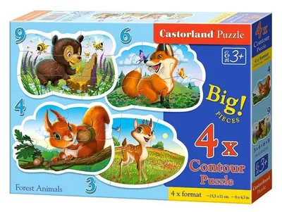 Image de Puzzle 4 en 1 (3+4+6+9 pièces) Animaux de la Forêt 5079
