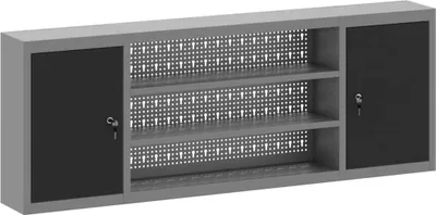 Zdjęcie produktu dla vidaXL Szafka narzędziowa z półką czarno-szara 50 x 20 x 55 cm