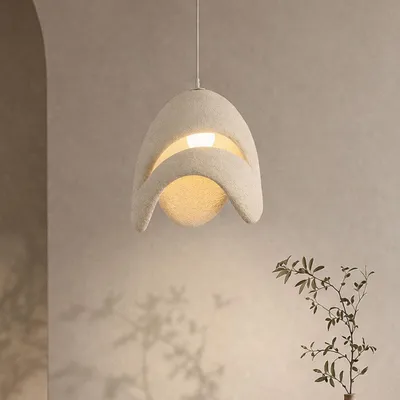 Obrázok produktu pre Závesná lampa Milton & Oldbrook Japandi, Ø 50 cm, Pleven, béžová, vzhľad kameňa