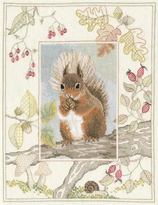Produktbild von Bothy Threads Kreuzstich-Set "Tierwelt - Eichhörnchen", 26.9x34.2cm, DWWIL4, Zählmuster