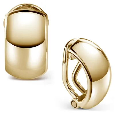 Elegante, halbrunde Creolen aus vergoldetem 925er Silber mit Clipverschluss – zeitloses Design für stilvolle Auftritte im Alltag oder Anlass.