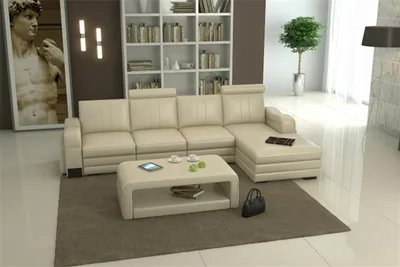 Zdjęcie produktu dla Skórzana nowoczesna kanapa część dzienna skórzana sofa sofa zestaw sofa stolik kawowy w kształcie litery L