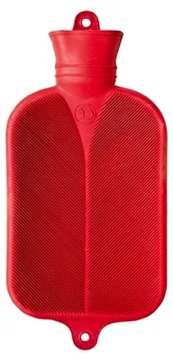 Produktbild von Wärmflasche 2 Liter, rote Bettflasche, Halblamelle