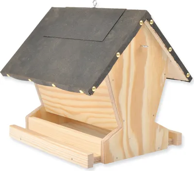Produktbild von matches21 Vogel Futterhaus Futterstelle doppelseitig Holz Bausatz f. Kinder Werkset Bastelset ab 12 Jahren