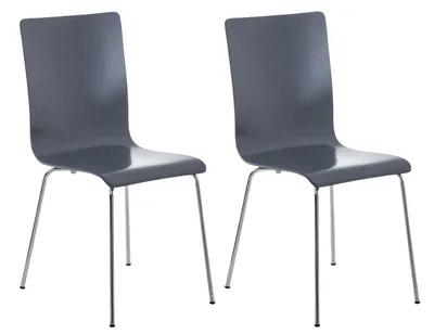 Produktbild von 2er Set Besucherstuhl HLO-CP1  grau
