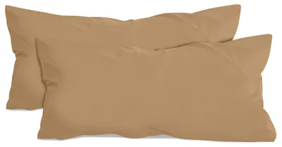 Productafbeelding van Set van 2 kussenslopen van katoen – jersey – ongeveer 40 x 80 cm, zandkleurig
