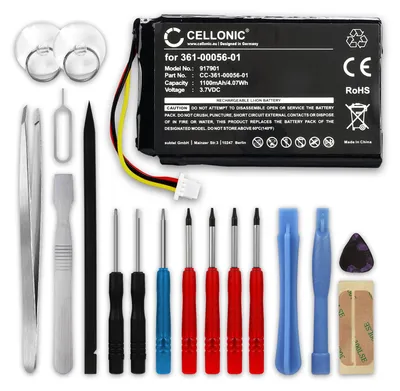 Image de CELLONIC 1x Batterie pour GPS / Navigation Compatible avec Garmin nüvi 65LMT, Nüvi 42, Nüvi 2689, 361-00056-01 - (1100mAh, 3.7V) + kit d'outils
