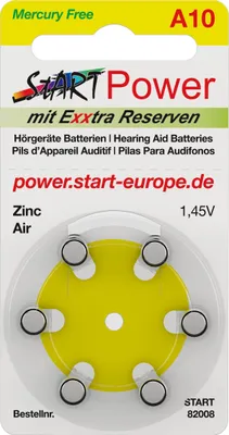 Zdjęcie produktu dla StartPower – 60 baterii do aparatów słuchowych – typ A10 – 1,4 V – 100 mAh – PR70