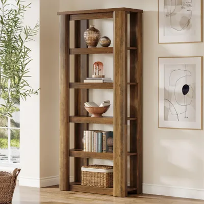 Produktbild von Bücherregal, 180 cm Bücherregale, Standregal, Aufbewahrungsregal, für Arbeitszimmer, Wohnzimmer und Schlafzimmer