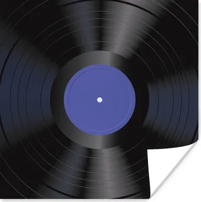 Produktbild von MuchoWow® Poster LP - Vinyl - Blau - Retro 75x75 cm - Wand Dekoration