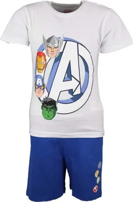 Produktbild von Marvel Avengers Kinder Schlafanzug Pyjama – Weiß / 110