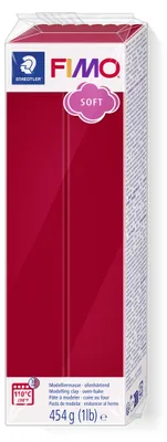 Produktbild von STAEDTLER FIMO soft 8021 ofenhärtende Modelliermasse Einzelprodukt, 454g, kirschrot