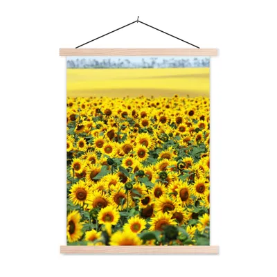 Produktbild von MuchoWow® Textilposter Sonnenblume - Blumen - Natur 40x53 cm mit holzfarbenen Rahmen - Schlafzimmer