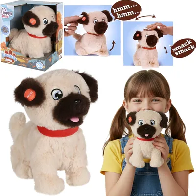 Produktbild von Puppy Luv Junior COOKIE – Interaktiver Mops-Welpe, Plüschhund, Kinderspielzeug mit Geräuschen, 2+