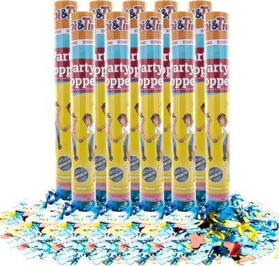 Produktbild von Bibi & Tina Party Popper 10er Set, 40 cm Konfettikanone mit bunt schimmerndem Konfetti