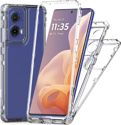 Image de Etui transparent pour Motorola Moto G85, étui antichoc TPU et PC hybride Clear case