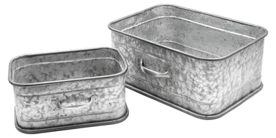 Productafbeelding van Omgoods - Set van 2 Vintage Metalen Opbergdozen - Decoratief en Functioneel