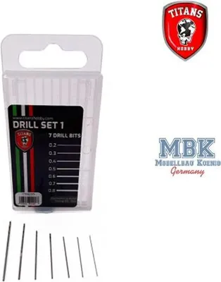 Produktbild von TITANS HOBBY TTH039 Set #1 of 7 modelling drill bits (0,2 - 0,8 mm)