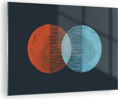 Produktbild von Bilder auf glas - Einteilig - Geometrie Abstraktion Minimalismus - 70x50cm - Glasbilder - Wandbilder - Bilder - Wanddekoration aus Glas - Glas Bilder - Wandbild auf Glas - GAA70x50-5042
