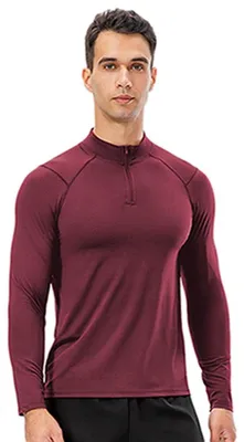 Image de T-shirt de sport compressif et leggings pour la course à pied et le vélo - Rouge - Taille M