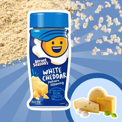 Produktbild von Kernel Season’s White Cheddar Popcorn Seasoning | Würziges Weißkäse-Topping für Popcorn | 76g+Heartforcards Versandschutz