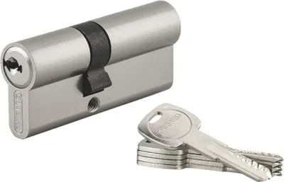 Image de Cylindre de serrure double entrée Trafic 6, 30x40mm, anti-arrachement, anti-perçage, nickel, fonction urgence 5 clés - THIRARD