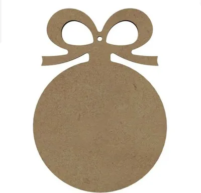 Zdjęcie produktu dla Bombka świąteczna wykonana z drewna MDF do dekoracji - 16 x 12 cm