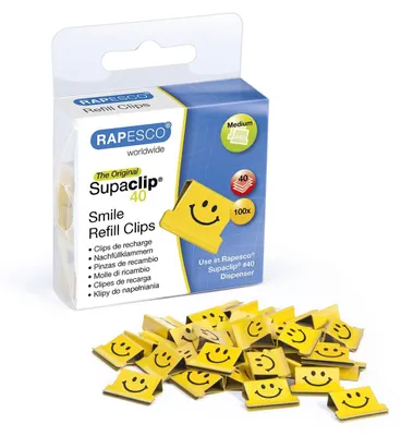 Produktbild von Büroklammer Papierklammer Heftklammer - Smiley - Gelb - 40 Blatt - 100 Stück