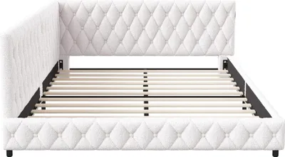 Obrázek produktu pro Postel pro mládež - rám postele 140x200 cm - dřevo - s čelem - s roštem - bílá barva