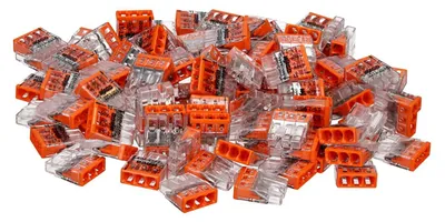 Anschlussklemmen 3-adrig, 0,5-2,5 mm², 100 Stück, orange
