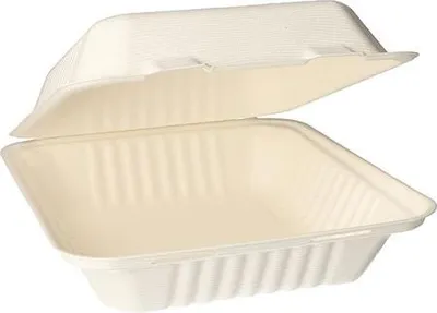 Produktbild von 200 Papstar Menüboxen, Zuckerrohr pure ungeteilt 7,7 cm x 20 cm x 22 cm weiss 37526