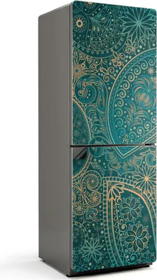 Produktbild von Orientalisches ethnisches Muster – Magnetische Kühlschrank Abdeckung – Dekorfolie magnetisch Küche – Kühlschrank Magnet Deko – selbstklebende Magnettafel – Magnetfolie für Kühlschranktür – 70x190 cm