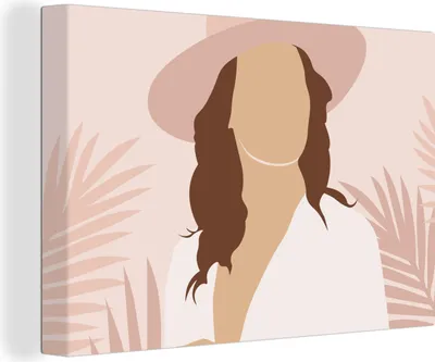 Produktbild von OneMillionCanvasses® - Leinwandbilder - 140x90 cm, Sommer - Frau - Laub, Wandbilder Kunstdruck Wanddekoration