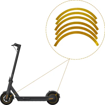 Produktbild von 6x reflektierende Felgenaufkleber für Ninebot Max G30  Elektroroller - Farbe: GELB